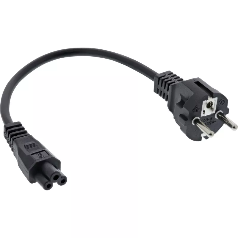 InLine power cable Type F German / “Mickey Mouse” notebook plug black 1.8m