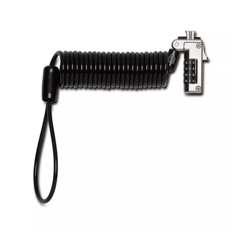 Kensington Slim Portable Combination Lock for Standard Slot, 1.8 m, Kensington, Combination lock, Carbon steel, Black, Silver