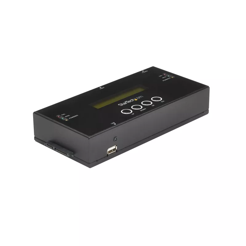 StarTech.com 1:1 Standalone Hard Drive Duplicator and Eraser, SAS and SATA HDD/SSD Cloner/Copier, Hard Drive Duplicator and Sanitizer, LCD Display, TAA Compliant