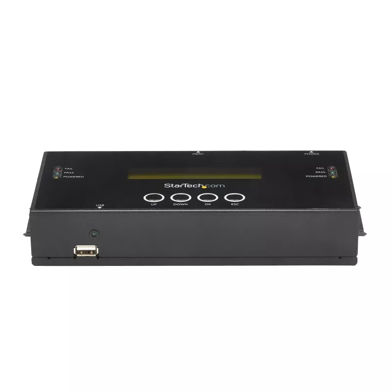 StarTech.com 1:1 Standalone Hard Drive Duplicator and Eraser, SAS and SATA HDD/SSD Cloner/Copier, Hard Drive Duplicator and Sanitizer, LCD Display, TAA Compliant