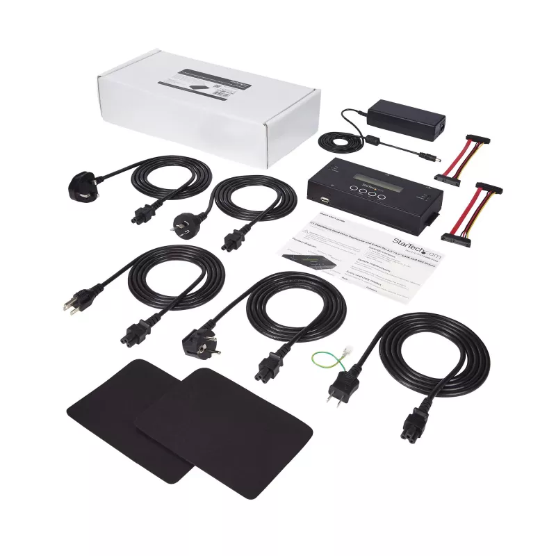 StarTech.com 1:1 Standalone Hard Drive Duplicator and Eraser, SAS and SATA HDD/SSD Cloner/Copier, Hard Drive Duplicator and Sanitizer, LCD Display, TAA Compliant
