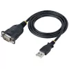 StarTech.com 3ft (1m) USB to Serial Cable, DB9 Male RS232 to USB Converter, Prolific IC, USB to Serial Adapter for PLC/Printer/Scanner/Switch, USB to COM Port Adapter, Windows/Mac