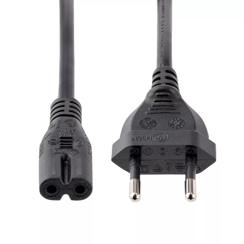 StarTech.com 1m (3ft) Laptop Power Cord, EU Plug to C7, 2.5A 250V, 18AWG, Laptop Replacement Cord, Printer Power Cable, Laptop Charger Cord, Laptop Power Brick Cord - UL Listed