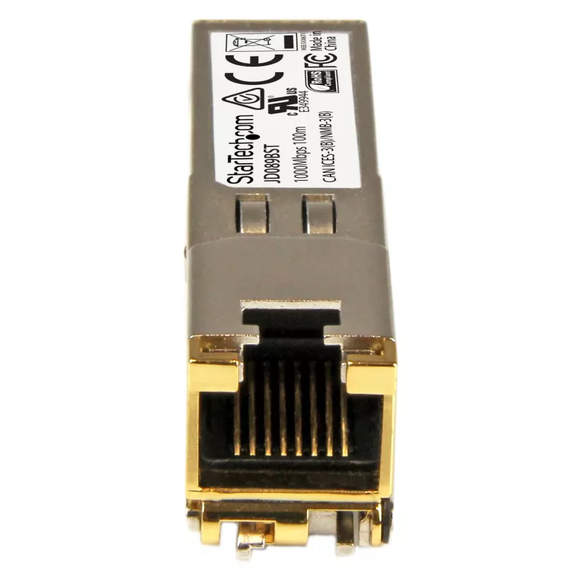 StarTech.com HP JD089B Compatible SFP Transceiver Module - 10/100/1000BASE-TX~HPE JD089B Compatible SFP Module - 1000BASE-T - SFP to RJ45 Cat6/Cat5e - 1GE Gigabit Ethernet SFP - RJ-45 100m - HPE 5820AF, 12500, 5500