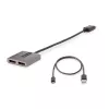 StarTech.com 2-Port DisplayPort MST Hub, Dual 4K 60Hz, DP to 2x DisplayPort Monitor Adapter, DP 1.4 Multi-Monitor Video Adapter, 1ft (30cm) Built-in Cable, USB Powered, Windows Only