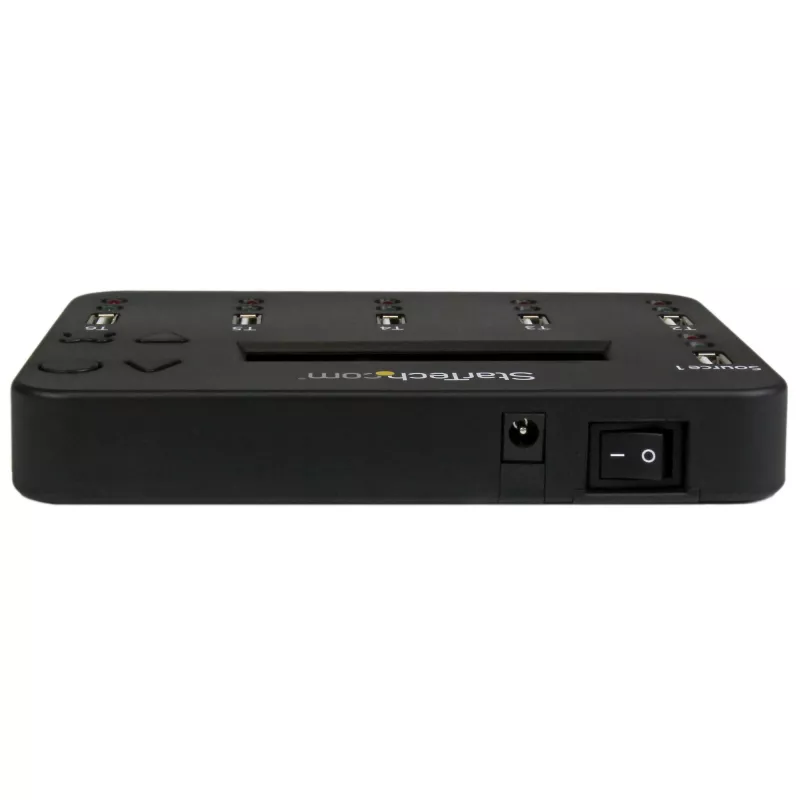 StarTech.com Standalone 1 to 5 USB Thumb Drive Duplicator and Eraser, Multiple USB Flash Drive Copier, System and File and Whole-Drive Copy at1.5 GB/min, Single and 3-Pass Erase, LCD Display - TAA