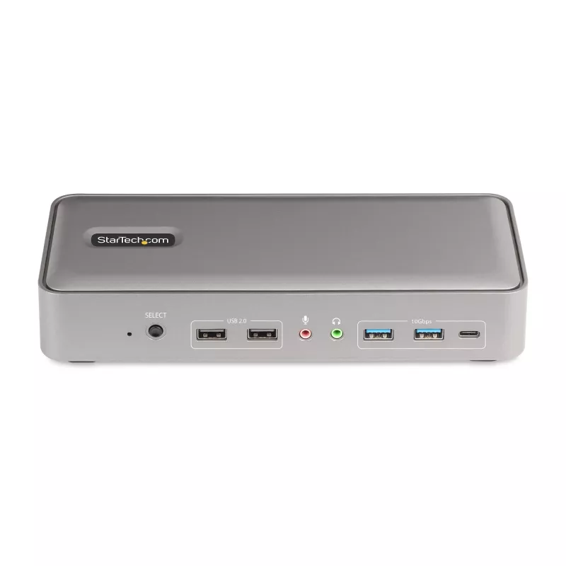 StarTech.com Dual-Laptop USB-C KVM Docking Station, Dual Monitor 4K 60Hz DisplayPort Dock, 5-Port USB Hub, GbE, 90W/45W Power Delivery to Two Laptops, Windows/Mac, 2-Host KVM Dock - TAA