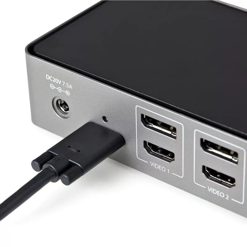 StarTech.com USB-C & USB-A Dock - Hybrid Universal Triple Monitor Laptop Docking Station DisplayPort & HDMI 4K 60Hz - 85W Power Delivery, 6x USB Hub, GbE, Audio - USB 3.1 Gen 2 10Gbps - TAA