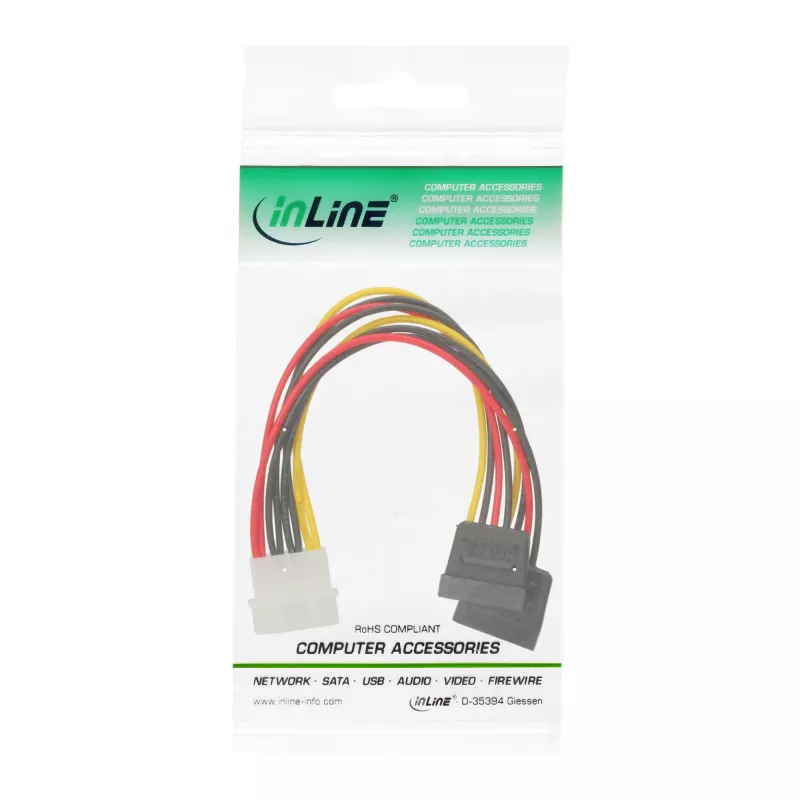 InLine Internal Power Y-Cable 1x 5.25 inch / 2x SATA power 0.20m