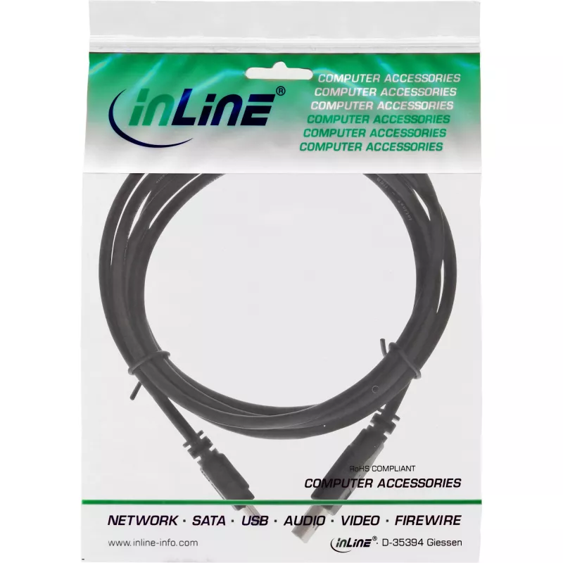 InLine USB 2.0 Mini Cable USB Type A male / Mini B male, 5pin, black, 5m