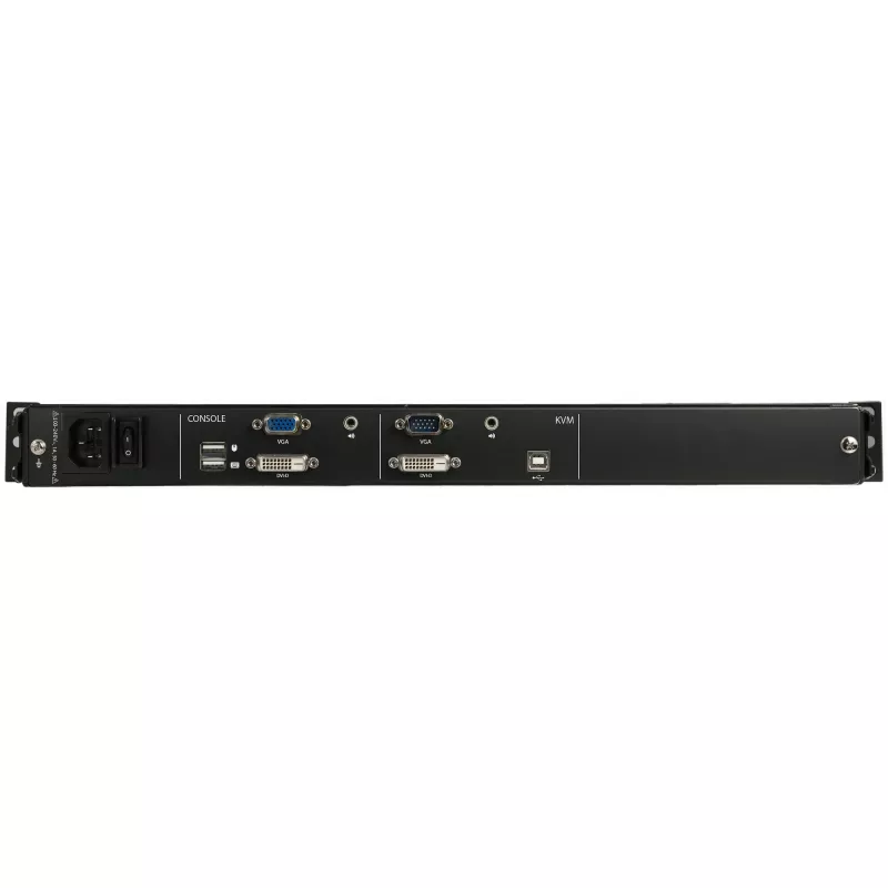 StarTech.com Dual Rail Rackmount KVM Console HD 1080p - Single Port DVI/VGA KVM w/17 inch LCD Monitor for Server Rack - Fully Featured 1U LCD KVM Drawer w/Cables - USB Support - 44230 MTBF