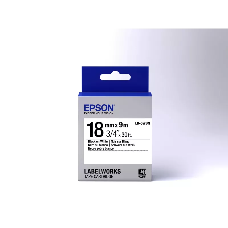 Epson Label Cartridge Standard LK-5WBN Black/White 18mm (9m)