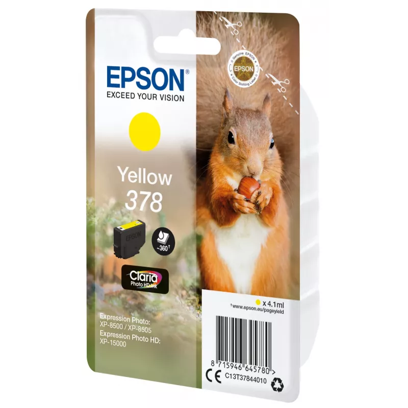 Cartridge Epson 378 Yellow 360 pages Ink C13T37844010