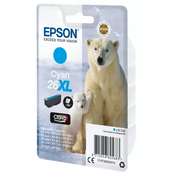 Epson Polar bear Singlepack Cyan 26XL Claria Premium Ink