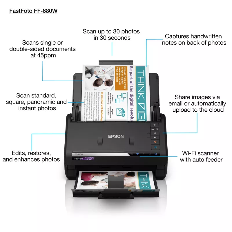 Epson FastFoto FF-680W Sheet-fed scanner 600 x 600 DPI A4 Black