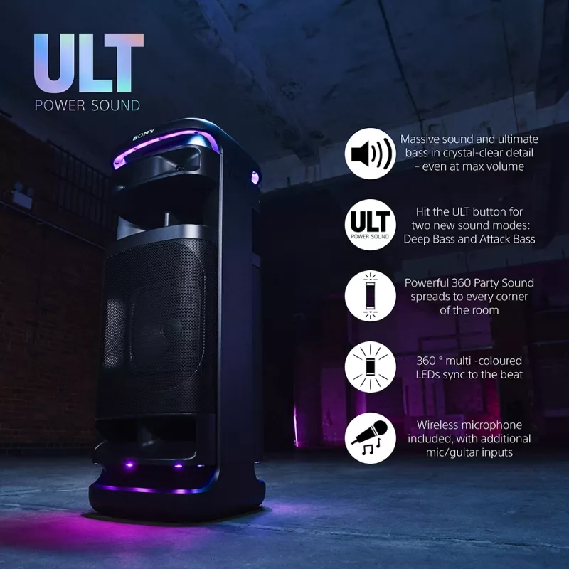Speaker Sony SRS-ULT1000 ULT TOWER 10 — 139 W, Bluetooth, portable, black
