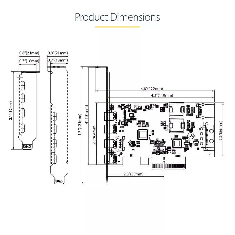 StarTech.com 5-Port USB PCIe Card, USB 3.2 10Gbps, PCI Express Card with 4x USB-C Ports, 1x USB-A Internal Port, USB PCIe Controller Card, Windows/macOS/Linux