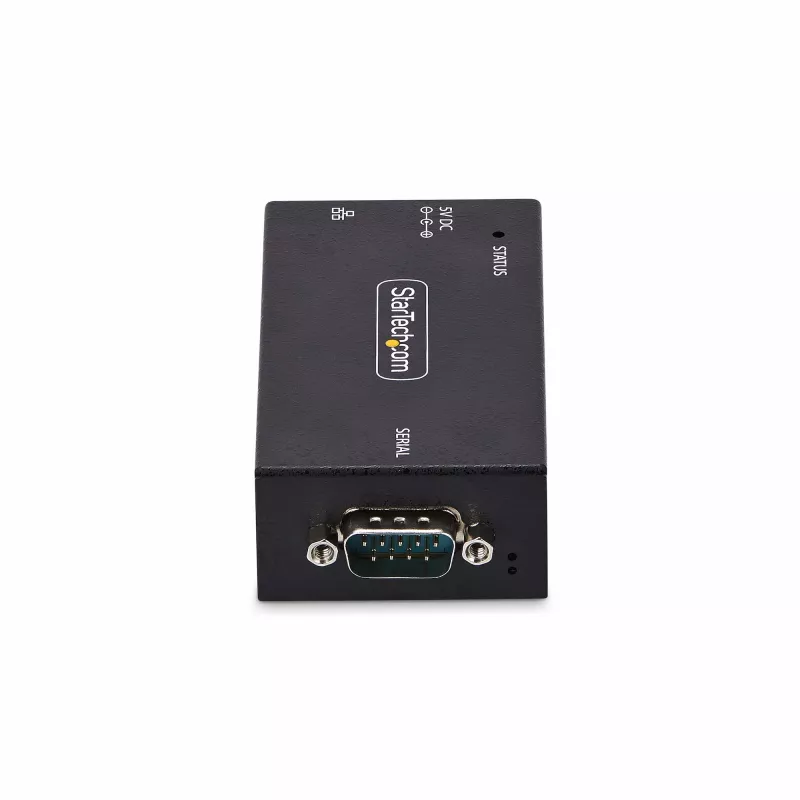 StarTech.com 1-Port Serial to Ethernet Adapter, IP Serial Device Server For Remote RS232 Devices, Wall/DIN Rail Mountable, Metal Housing, RJ45 LAN to DB9 Serial Converter