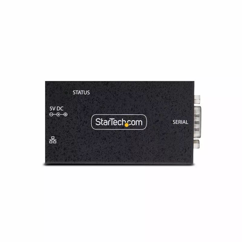 StarTech.com 1-Port Serial to Ethernet Adapter, IP Serial Device Server For Remote RS232 Devices, Wall/DIN Rail Mountable, Metal Housing, RJ45 LAN to DB9 Serial Converter