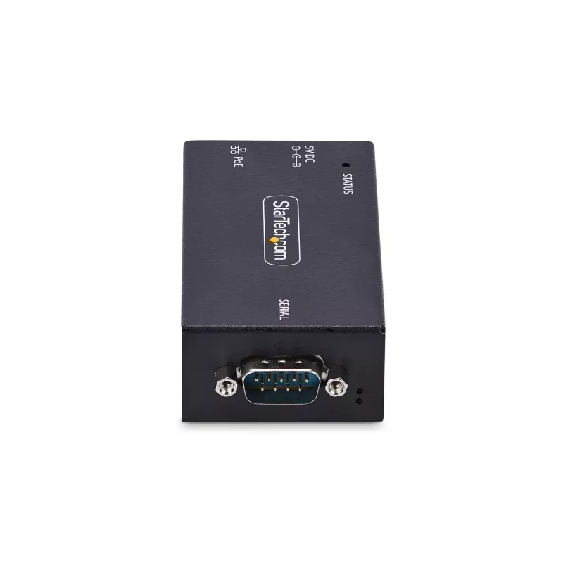 StarTech.com 1-Port Serial to Ethernet Adapter, 802.3af PoE IP Serial Device Server For Remote RS232 Devices, Wall/DIN Rail Mountable, RJ45 LAN to DB9 Serial Converter, TAA