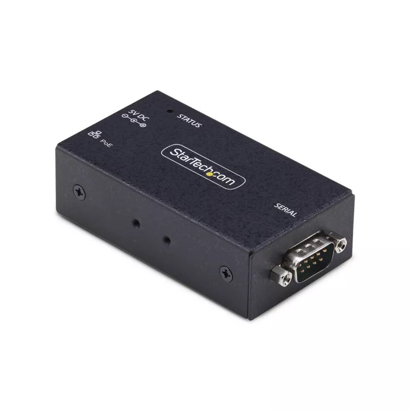 StarTech.com 1-Port Serial to Ethernet Adapter, 802.3af PoE IP Serial Device Server For Remote RS232 Devices, Wall/DIN Rail Mountable, RJ45 LAN to DB9 Serial Converter, TAA