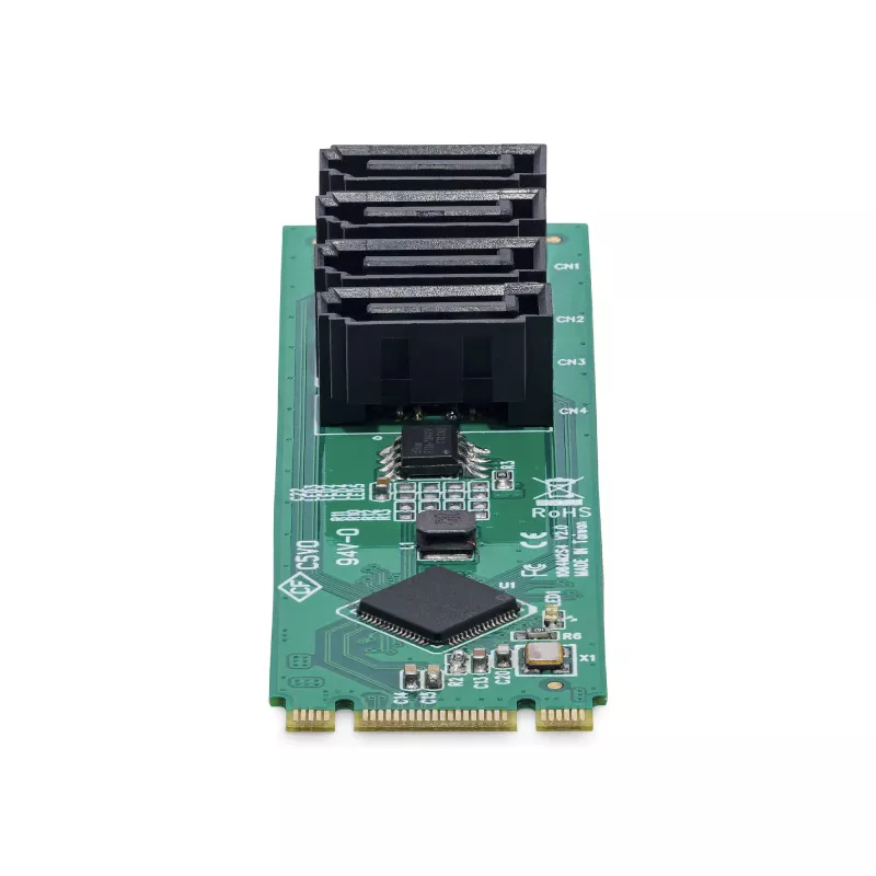StarTech.com 4-Port M.2 to SATA Adapter Card, M.2 PCIe 3.0 to SATA HDD/SSD Expansion Card, ASM1064 Chipset, M.2 NVMe to 4x HDD/SSD for Windows/macOS/Linux