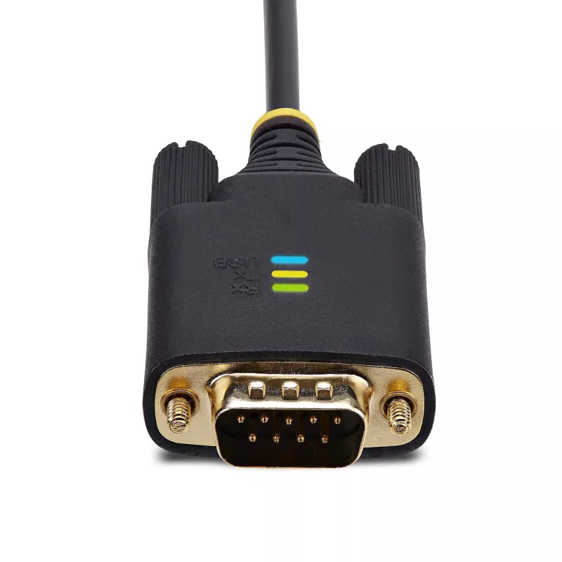 StarTech.com 6.6ft (2m) USB to Serial Adapter Cable, COM Retention, Interchangeable Screws/Nuts, USB-A to DB9 RS232, FTDI IC, ESD Protection, Windows/macOS/Linux