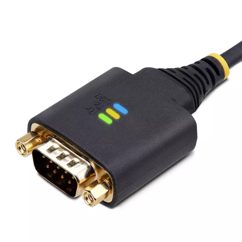 StarTech.com 6.6ft (2m) USB to Serial Adapter Cable, COM Retention, Interchangeable Screws/Nuts, USB-A to DB9 RS232, FTDI IC, ESD Protection, Windows/macOS/Linux