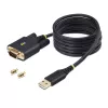 StarTech.com 6.6ft (2m) USB to Serial Adapter Cable, COM Retention, Interchangeable Screws/Nuts, USB-A to DB9 RS232, FTDI IC, ESD Protection, Windows/macOS/Linux