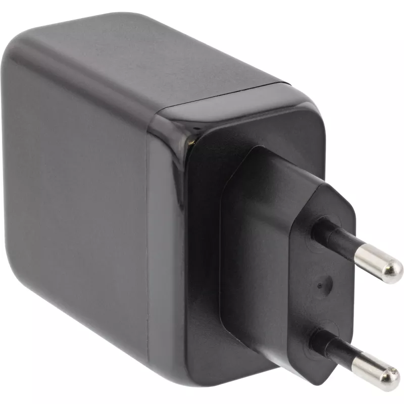 InLine USB PD power supply, GaN charger, 3-port, Dual USB-C + USB-A, 65W