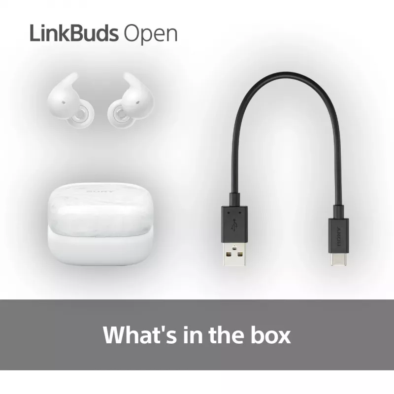 Wireless in-ear headset Sony LinkBuds Open WFL910W — Bluetooth, 20–20000 Hz, 10 m range, white