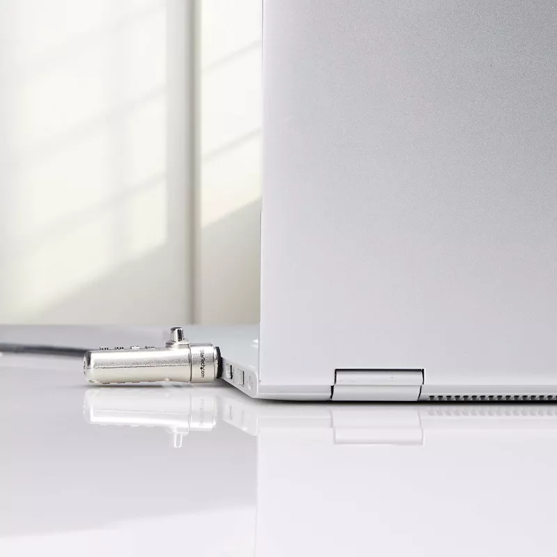 StarTech.com Slim Lock Nano Slot Compatible, 6.6ft (2m) Locking Cable, Desk Anti-Theft Security For Laptop/Notebook Computer, Cut-Resistant Steel Cable, 4-Digit Lock