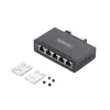 StarTech.com 5-Port Unmanaged Industrial Network Switch, 100/1000 Ethernet, DIN Rail/Wall-Mountable, Rugged IP30 Gigabit Switch, -40F-167F, 9~60V DC, TAA Compliant