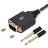 StarTech.com 1ft (30cm) USB to Serial Adapter Cable, COM Retention, Interchangeable Nuts/Screws, USB-A to DB9 RS232, FTDI IC, ESD Protection, Windows/macOS/Linux