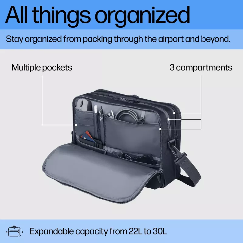 Laptop Bag HP Travel Plus 22L 16-inch Briefcase Monochromatic