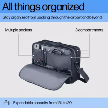 Laptop Bag HP Travel Plus 15L 14-inch Briefcase 820g Monochromatic