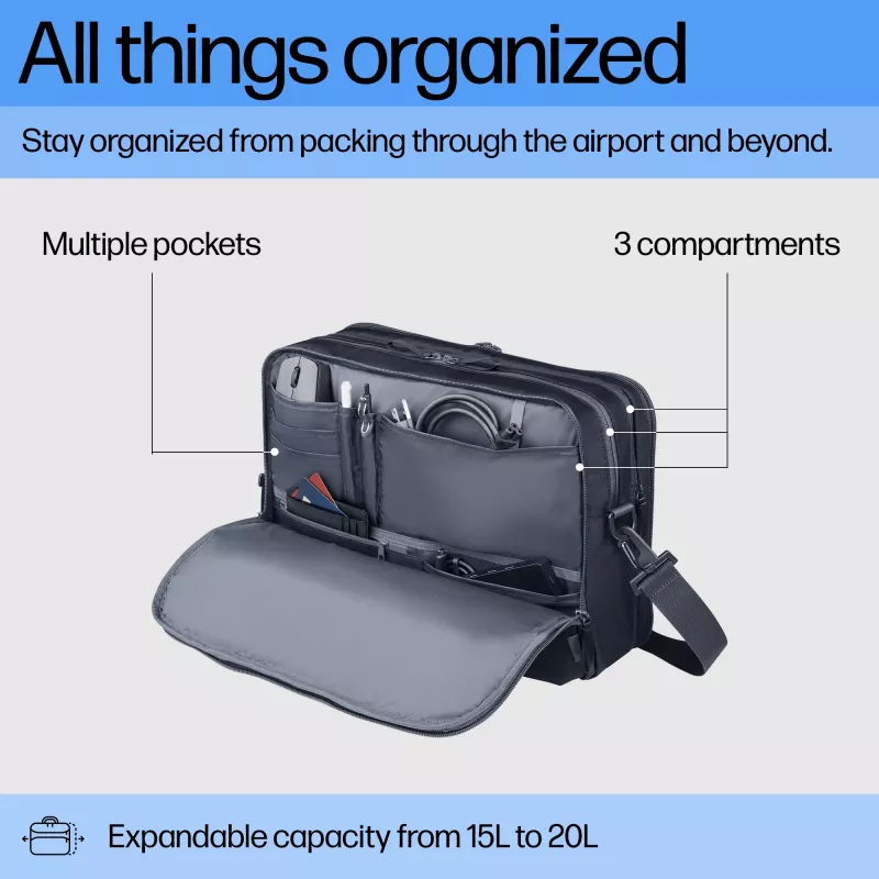 Laptop Bag HP Travel Plus 15L 14-inch Briefcase 820g Monochromatic