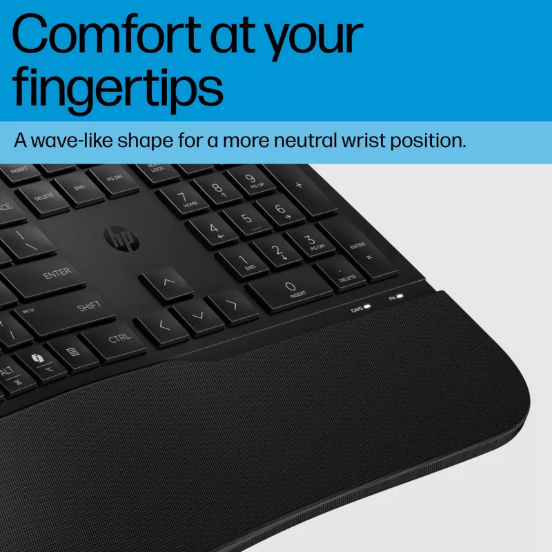HP 485 Comfort Wired Keyboard Full-size USB Membrane with Wrist Rest