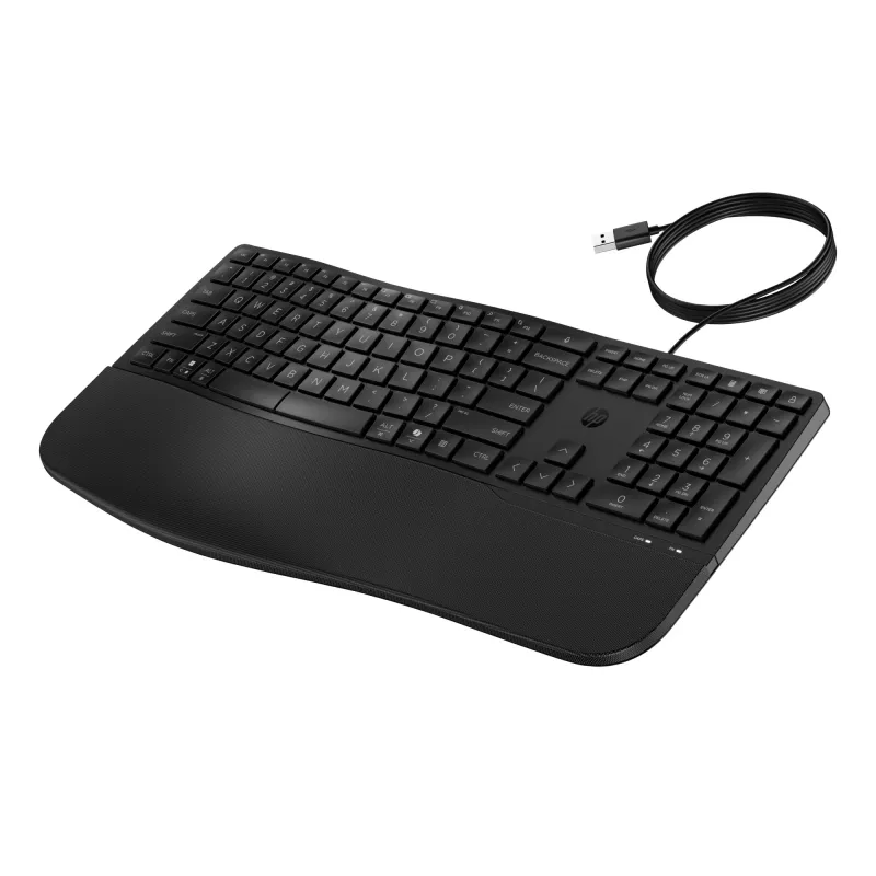 HP 485 Comfort Wired Keyboard Full-size USB Membrane with Wrist Rest