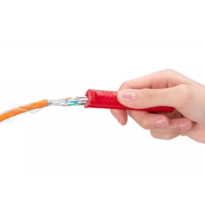 Stripping tool for data cables DIGITUS DN-94001-1353 — stripping capacity 5 mm–15 mm, max cable diameter 15 mm, red