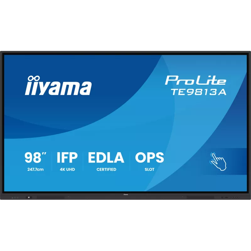 iiyama TE9813A-B1AG Signage Display Interactive flat panel 2.48 m (97.5 inch) Wi-Fi 500 cd/m² 4K Ultra HD Black Touchscreen Built-in processor Android 18/7