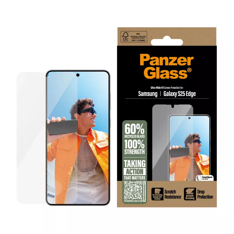 PanzerGlass ® Screen Protector Samsung S25 Edge | Ultra-Wide Fit