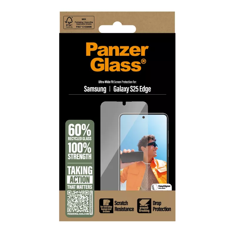 PanzerGlass ® Screen Protector Samsung S25 Edge | Ultra-Wide Fit