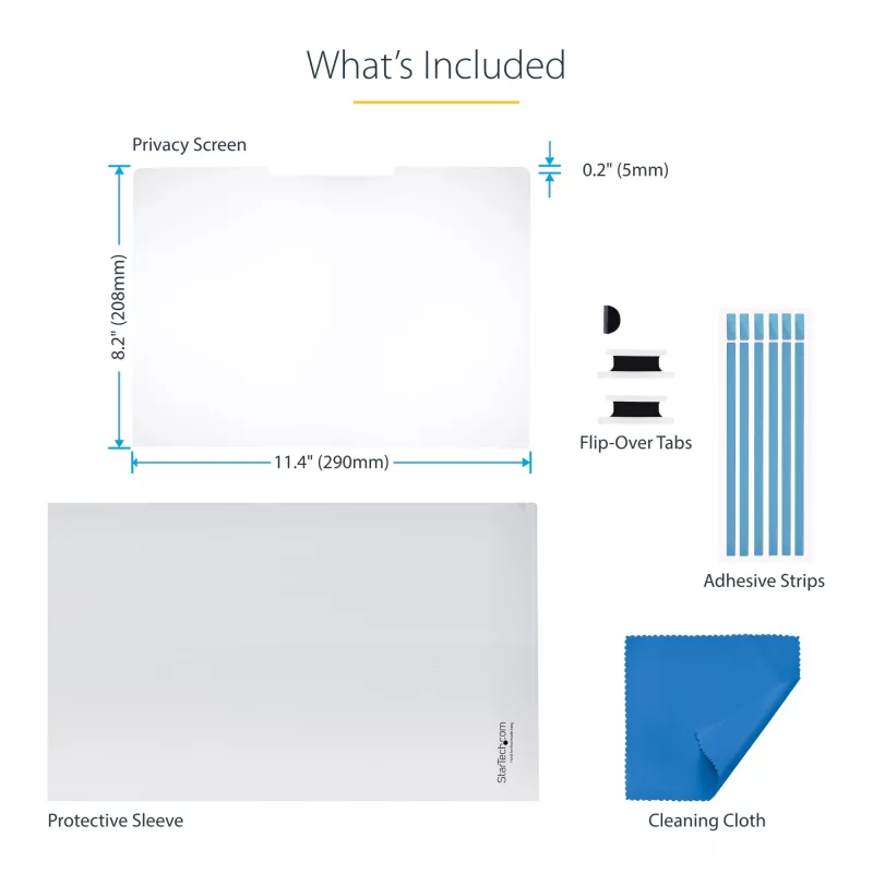 StarTech.com 13.5-inch 3:2 Flip-Over Privacy Screen with Touch, Anti-Glare Privacy Filter, Laptop Monitor Screen Protector with 51% Blue Light Reduction