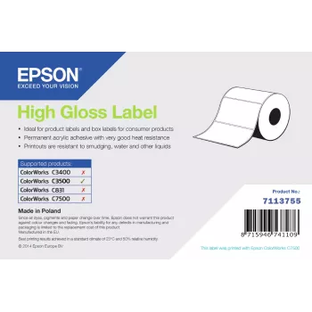 Epson labels 102 × 152 mm high-gloss sheets, MPN 7113755, compatible with label printers