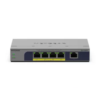 NETGEAR GS105PP Unmanaged Gigabit Ethernet (10/100/1000) Power over Ethernet (PoE) Desktop/Wall-Mounting Grey