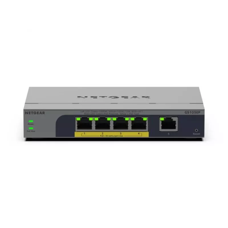 NETGEAR GS105EP Unmanaged Gigabit Ethernet (10/100/1000) Power over Ethernet (PoE) Grey