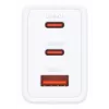 AC Indoor Charger D-Link DCP-651 — 65 W GaN, 2x USB‑C, Universal compatibility, 90–264 V, White