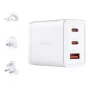 AC Indoor Charger D-Link DCP-651 — 65 W GaN, 2x USB‑C, Universal compatibility, 90–264 V, White