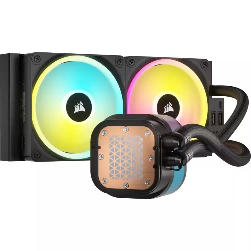 Corsair iCUE LINK H100i LCD RGB AIO Liquid CPU Cooler, 240 mm